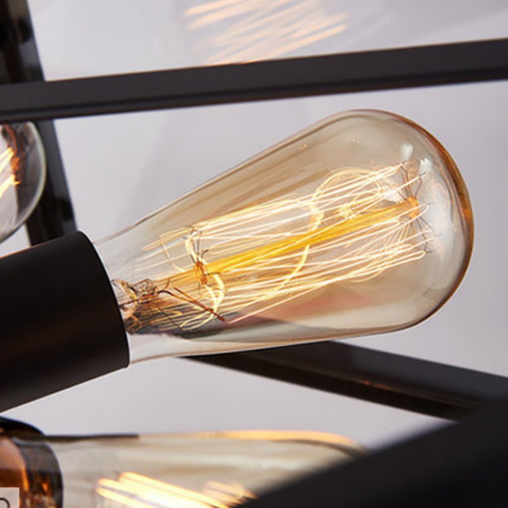 Retro Geometric Hexagonal Glass LED Cafe Ceiling Light