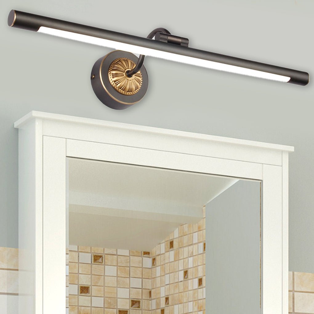Black Copper Linear Rotatable Bathroom Vanity Light with 240° Adjustable LED Head-Lighom