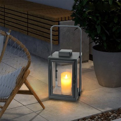 Glass Candle Holder DC 5V LED Black Modern Portable Outdoor Floor Llights-Lighom