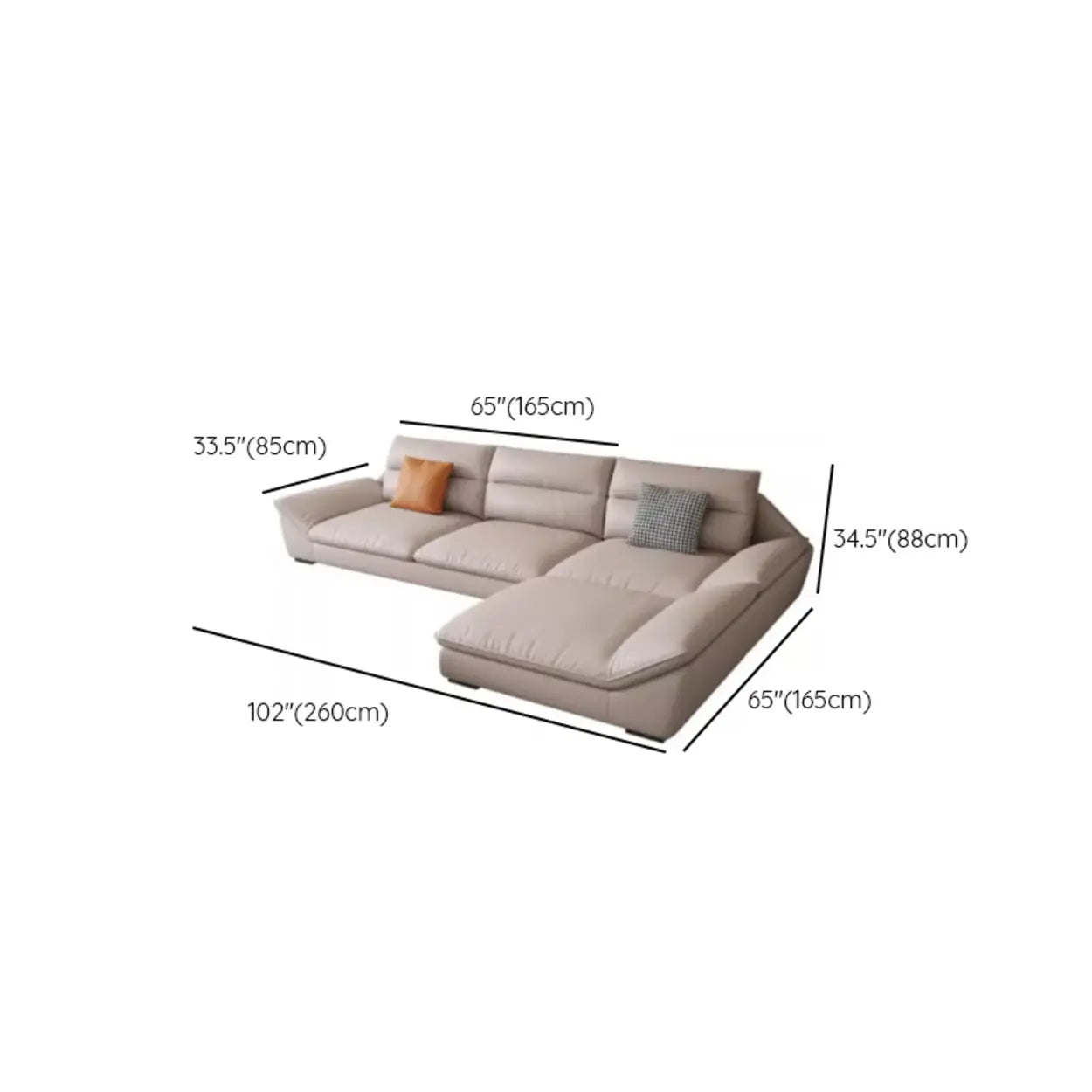 Reversible Beige Tech Cloth Sectional