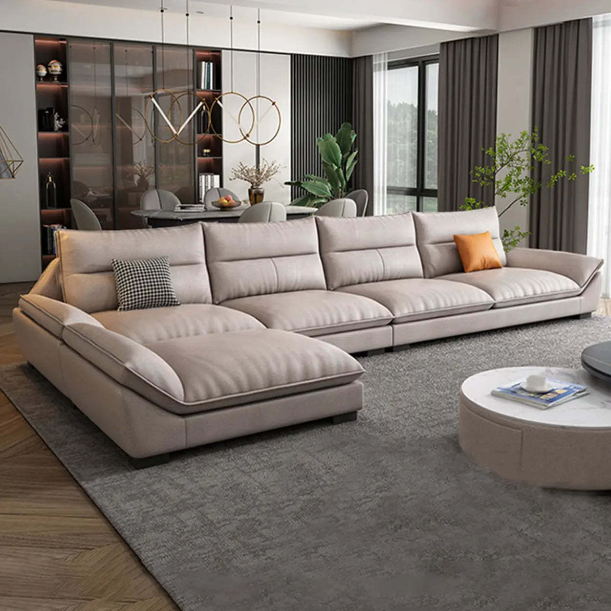 Reversible Beige Tech Cloth Sectional — Tech Cloth