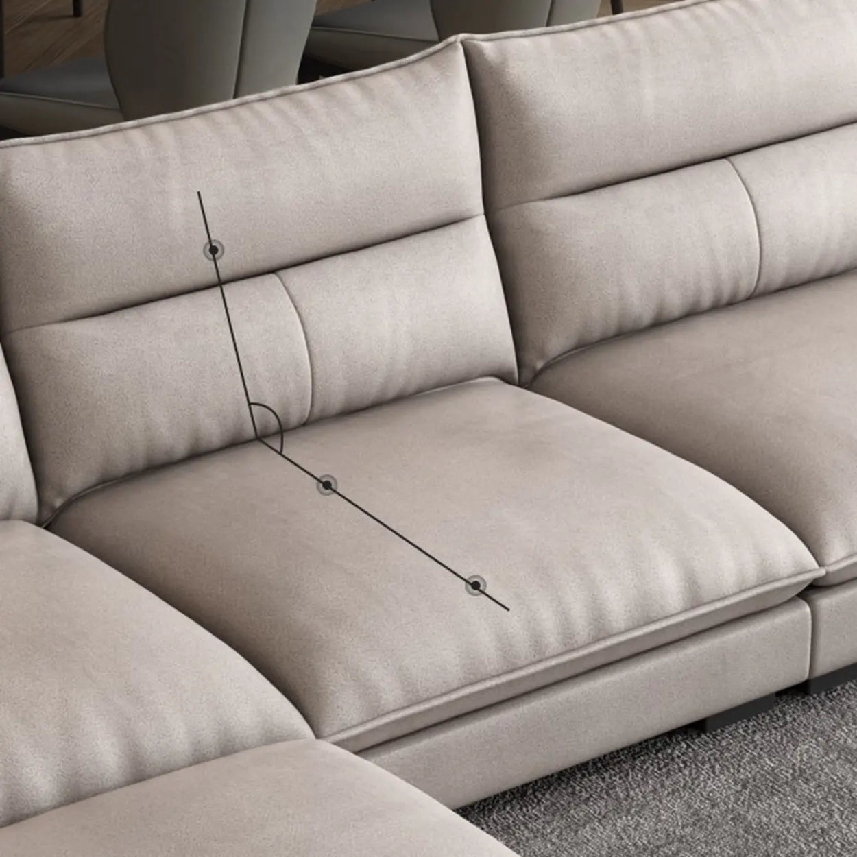 Reversible Beige Tech Cloth Sectional
