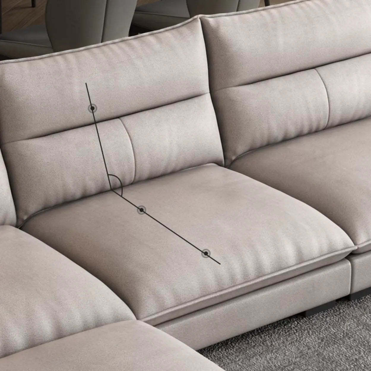 Reversible Beige Tech Cloth Sectional