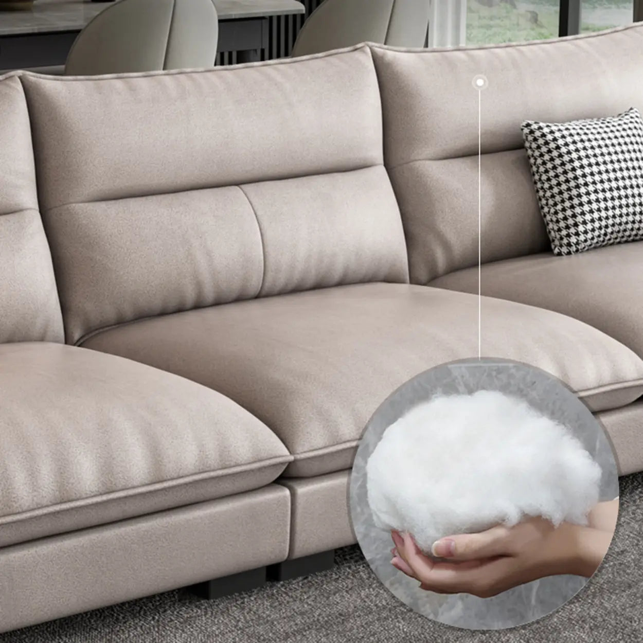 Reversible Beige Tech Cloth Sectional