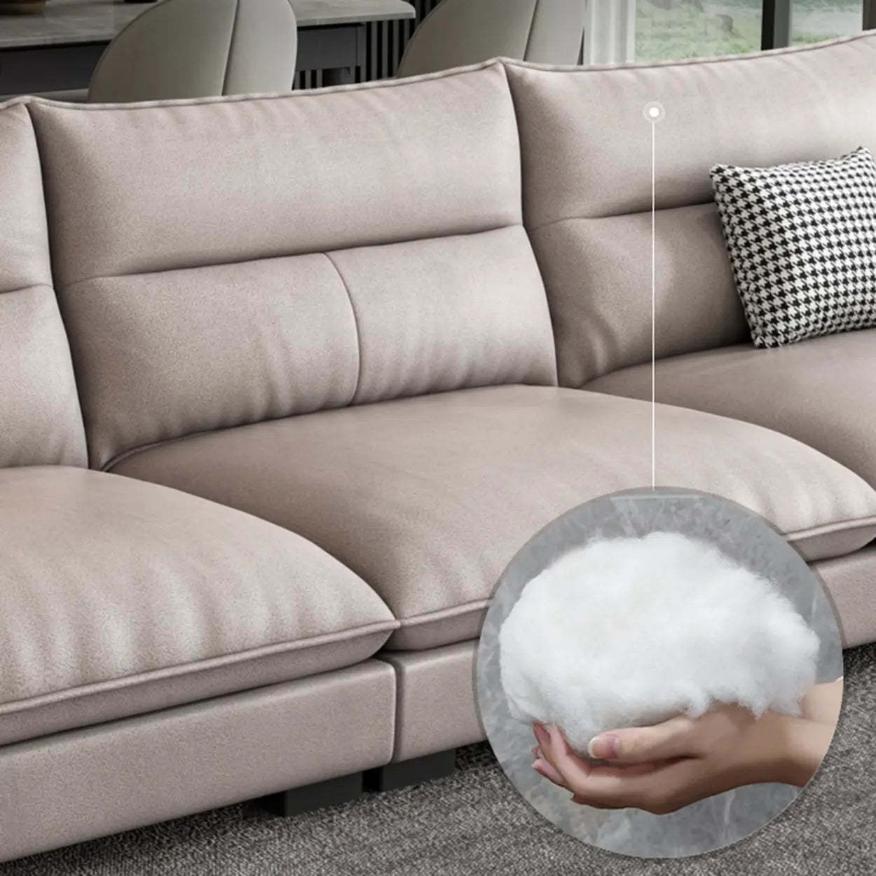 Reversible Beige Tech Cloth Sectional