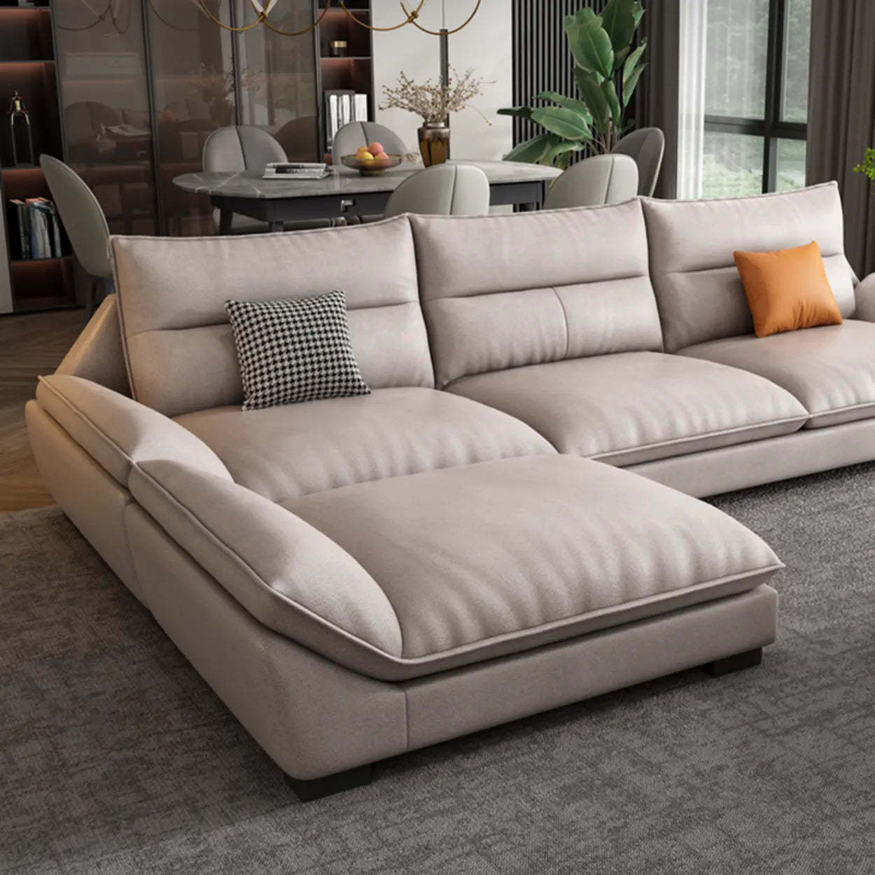 Reversible Beige Tech Cloth Sectional