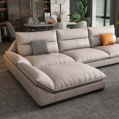 Reversible Beige Tech Cloth Sectional