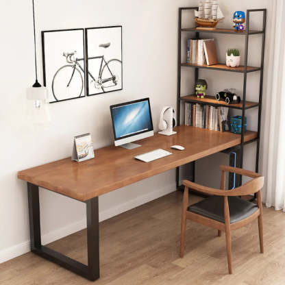 Reversible Pine Butcher Block Bookcase Computer Desk — Table Only
