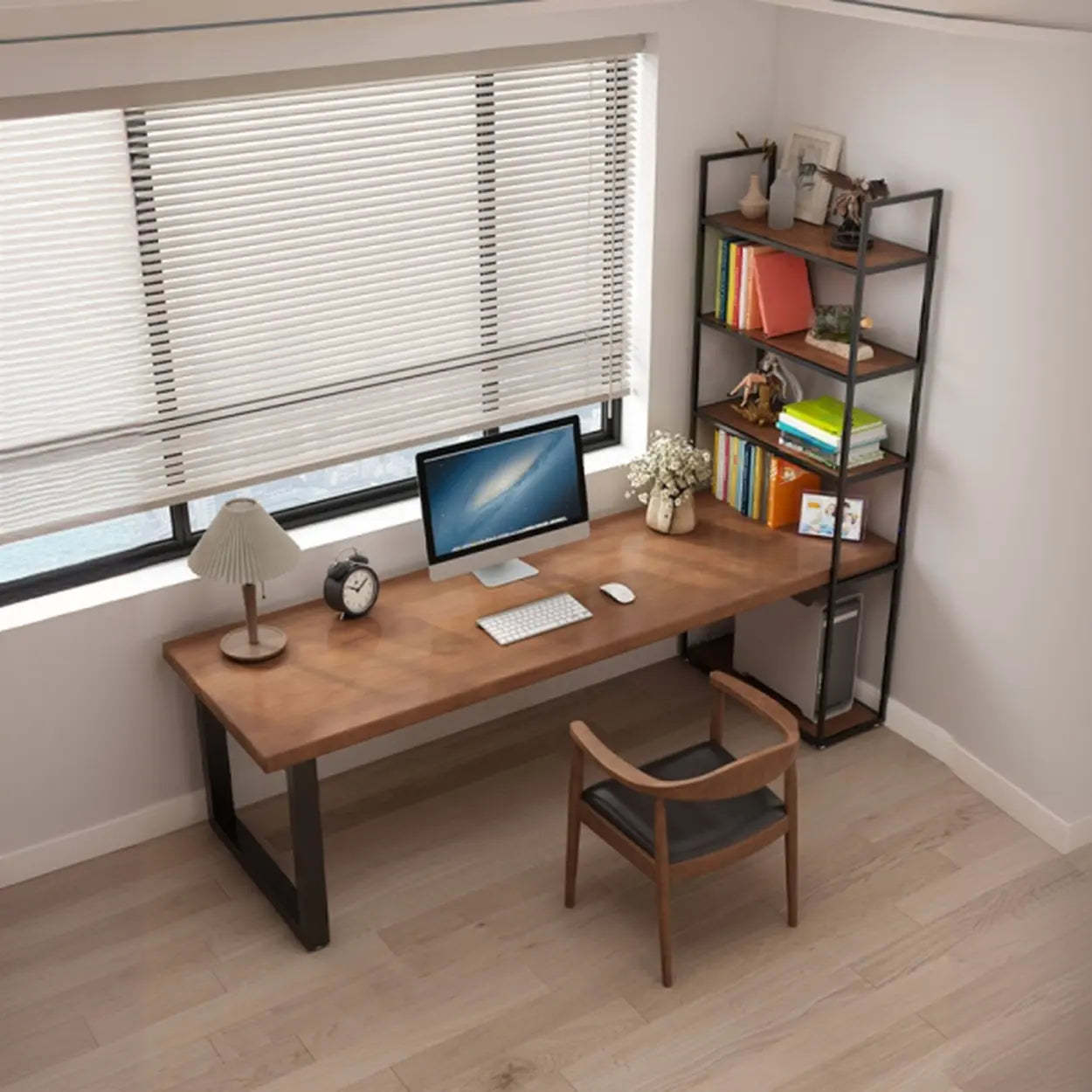 Reversible Pine Butcher Block Bookcase Computer Desk — Table Only