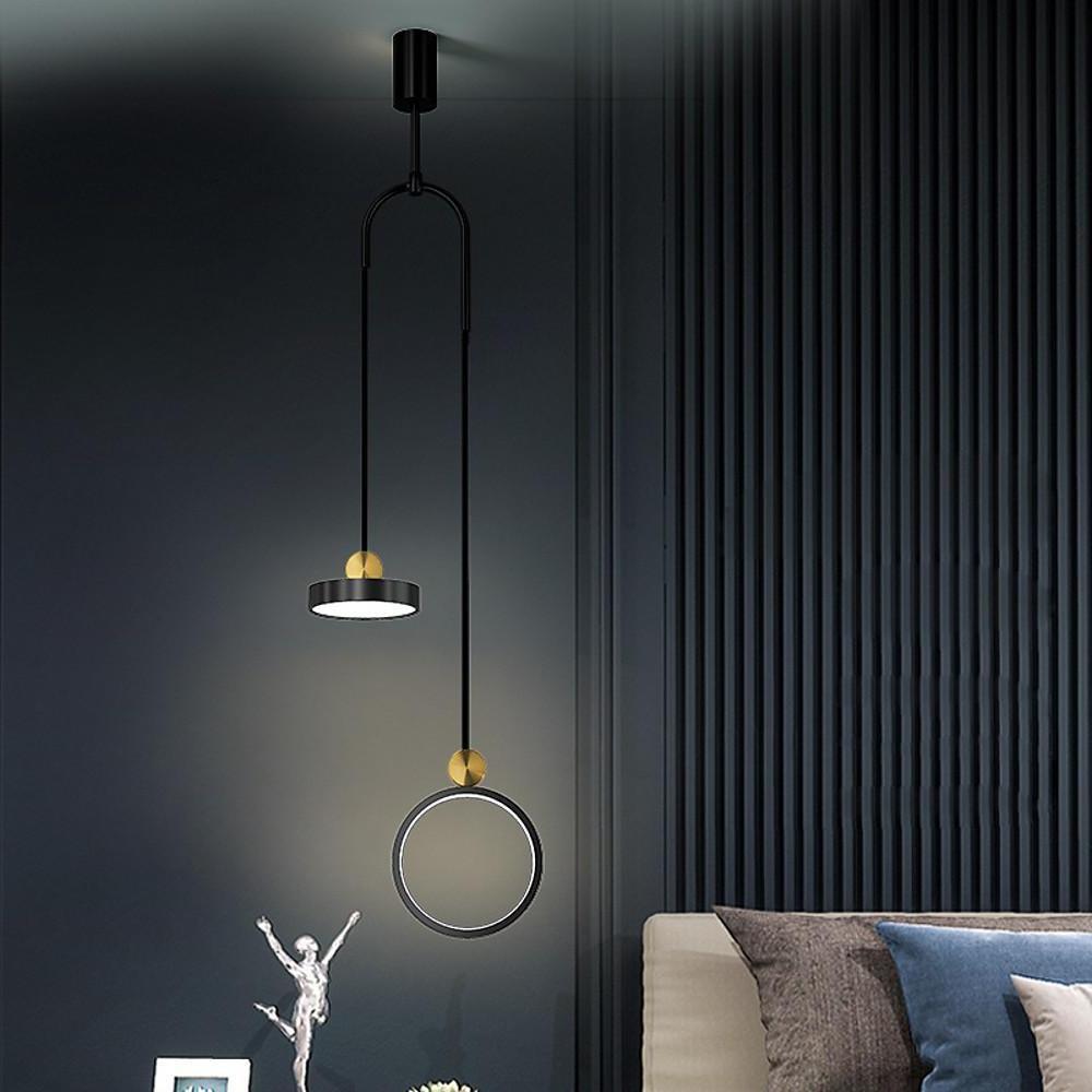 Modern 2-Circle LED Island Hanging Pendant Light