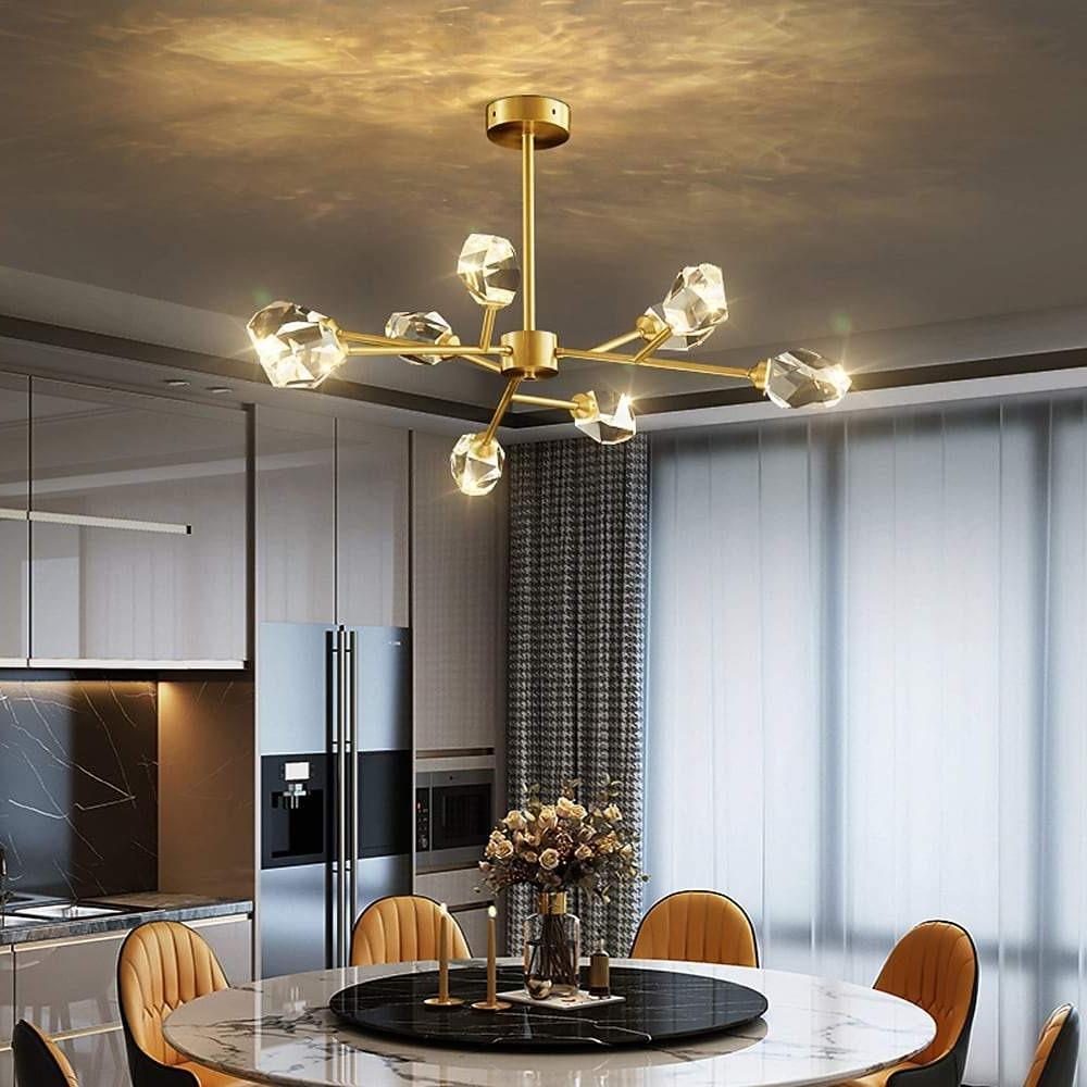 9 Lights Modern Sputnik Luxury Irregular Crystal Kitchen Chandelier-Lighom