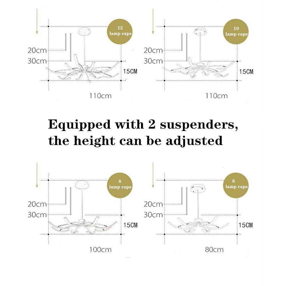 Flower Strips Dimmable LED Nordic Chandeliers Pendant Light Hanging Lamp-Lighom