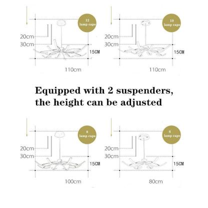 Flower Strips Dimmable LED Nordic Chandeliers Pendant Light Hanging Lamp-Lighom