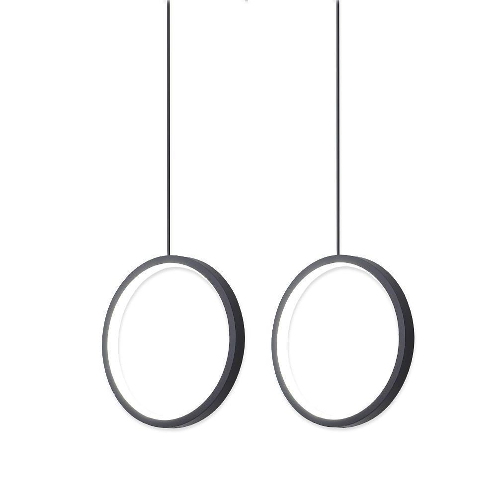 2 Light Round Modern Pendant Lighting Vintage Metal LED Ceiling Light-Lighom
