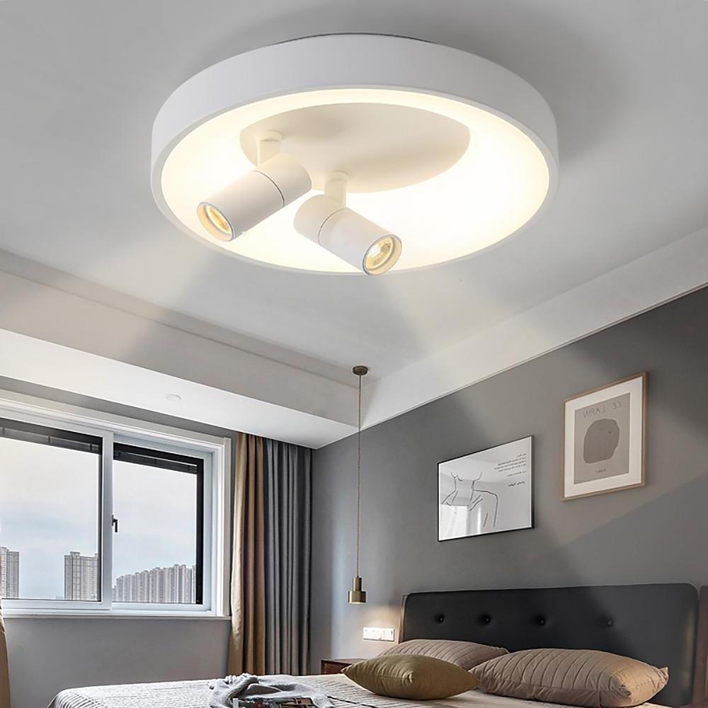 LED White Black Circle Flush Mount Bedroom Spotlight