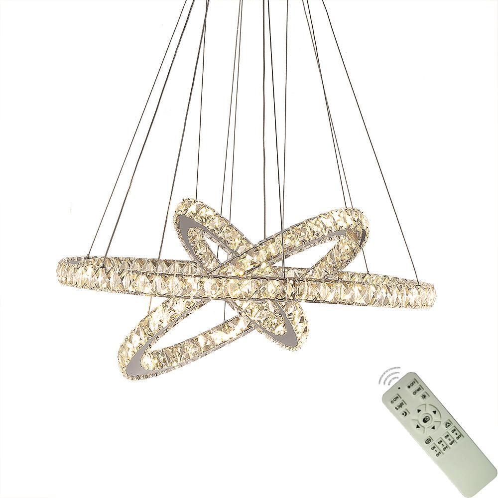 Interwoven Geometrical Circle Crystal Chandeliers for Living Room-Lighom