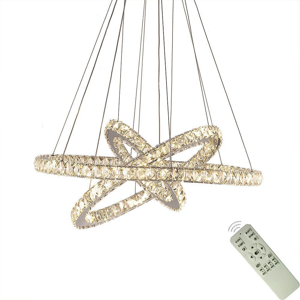 Interwoven Geometrical Circle Crystal Chandeliers for Living Room-Lighom