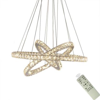 Interwoven Geometrical Circle Crystal Chandeliers for Living Room-Lighom