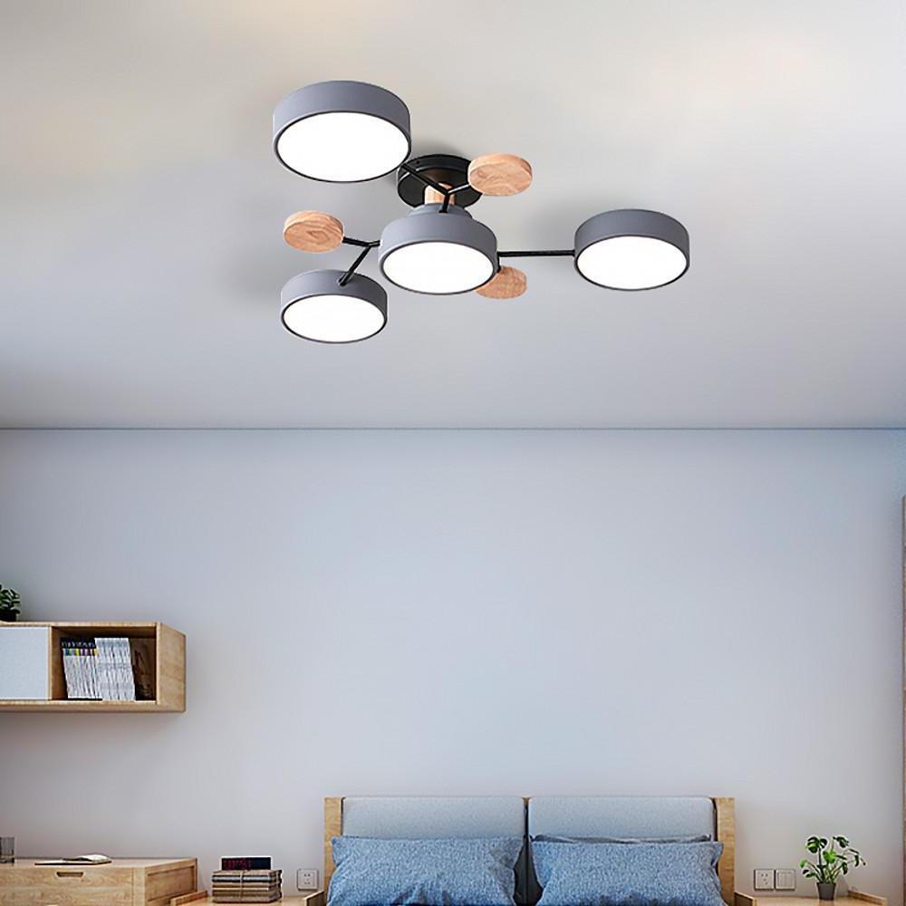 Sputnik Artistic Bedroom Lights Chandeliers Metal Wood Bamboo Baby Kids Lights Ceiling Lights-Lighom