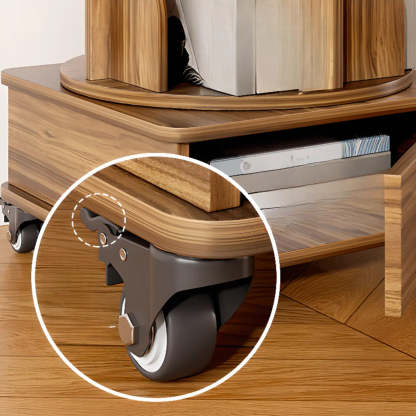Rustic Rotating Vertical Wood Narrow Bookcase — White