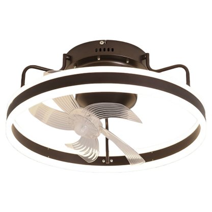 Round 360�� Rotating Dimmable LED Silent Ceiling Fan Light with Remote Control-Lighom