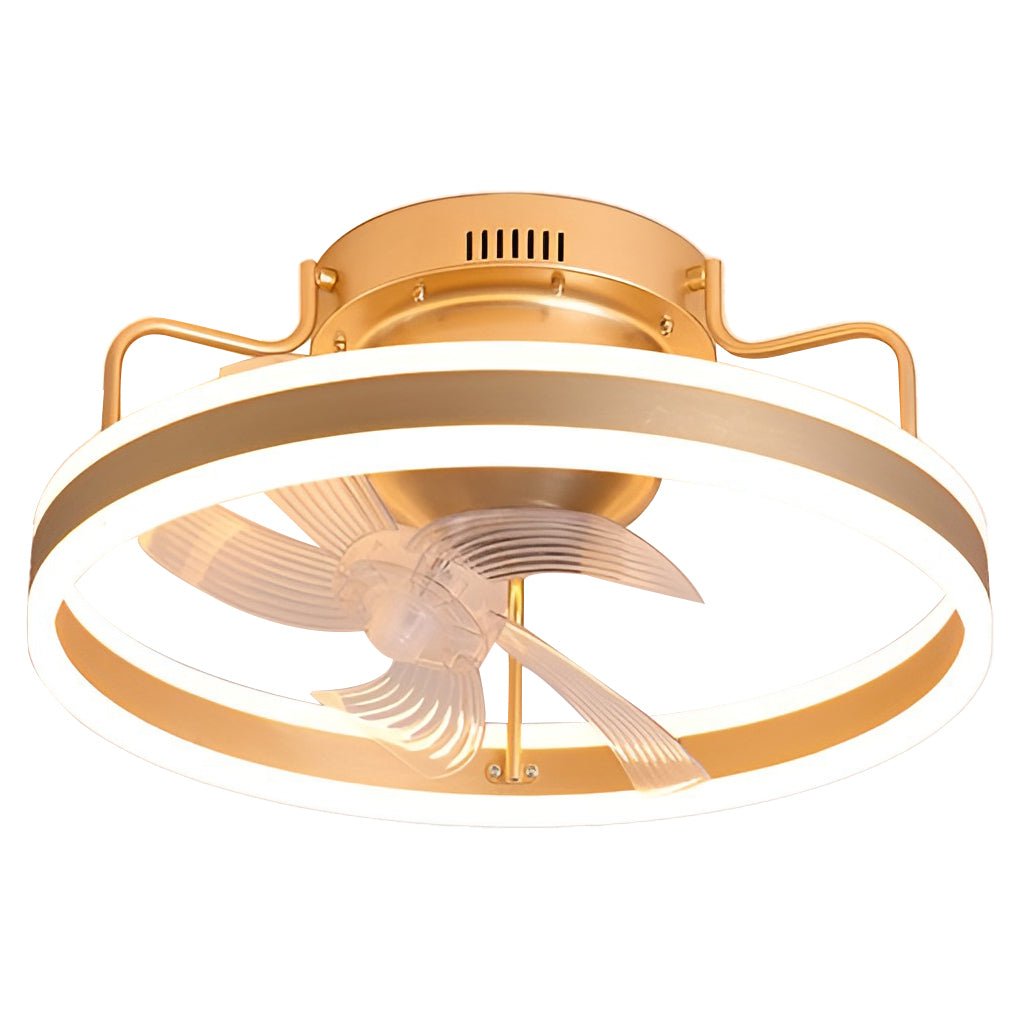 Round 360�� Rotating Dimmable LED Silent Ceiling Fan Light with Remote Control-Lighom