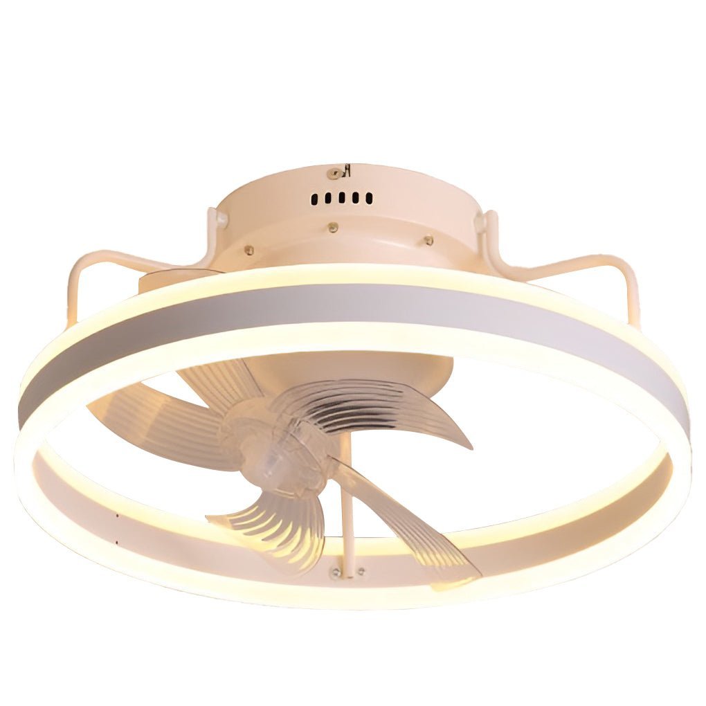 Round 360�� Rotating Dimmable LED Silent Ceiling Fan Light with Remote Control-Lighom