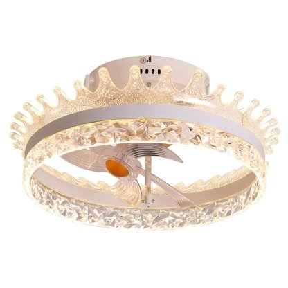 Round 360�� Rotating Dimmable LED Silent Ceiling Fan Light with Remote Control-Lighom