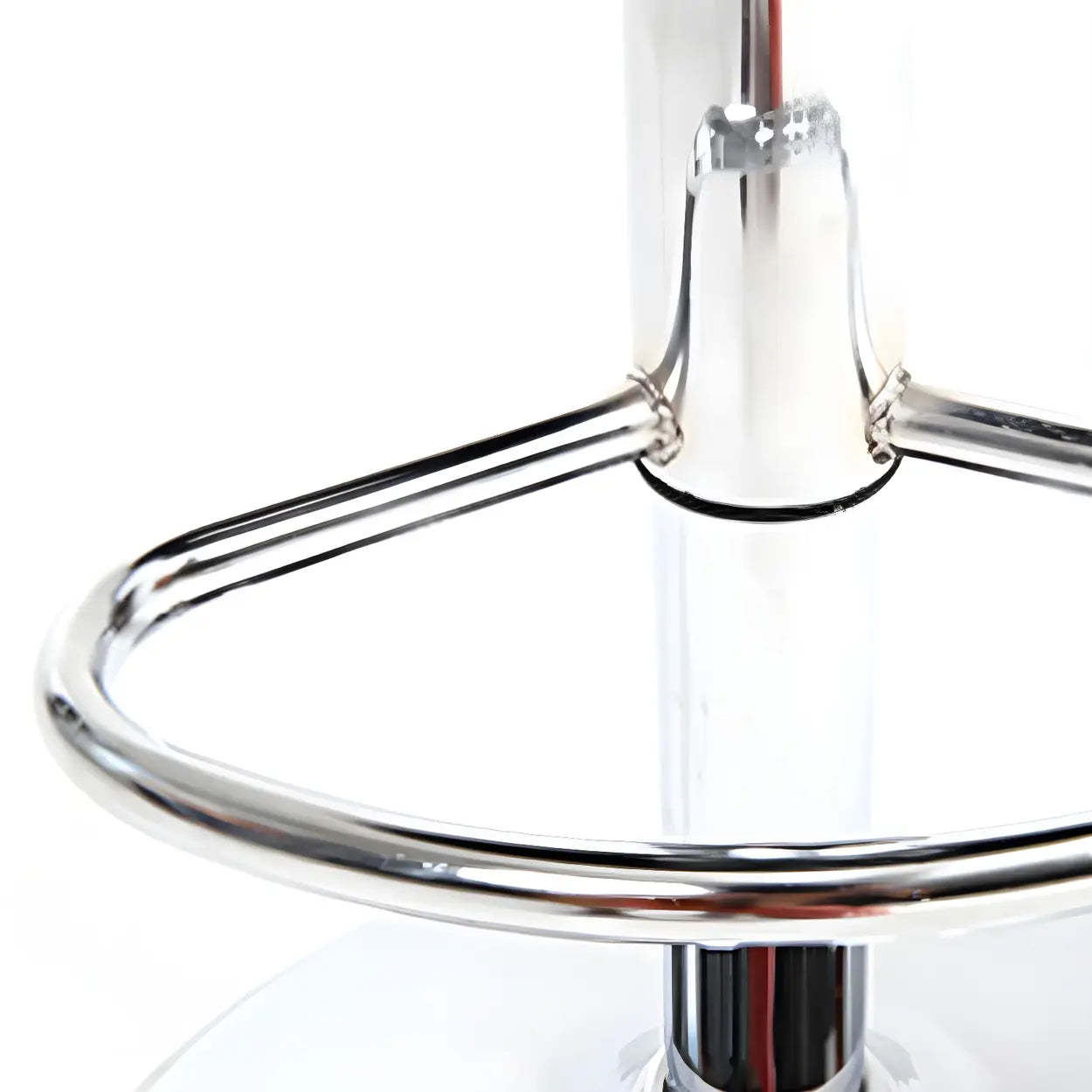 Round Adjustable Cotton Cushion Swivel Bar Stool — Gloss Black / Black / 1 Piece