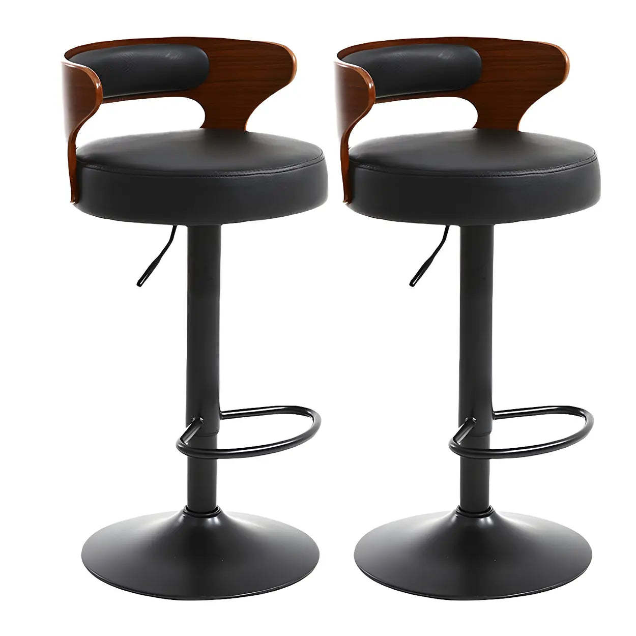 Round Adjustable Cotton Cushion Swivel Bar Stool — Green / Chrome / 1 Piece