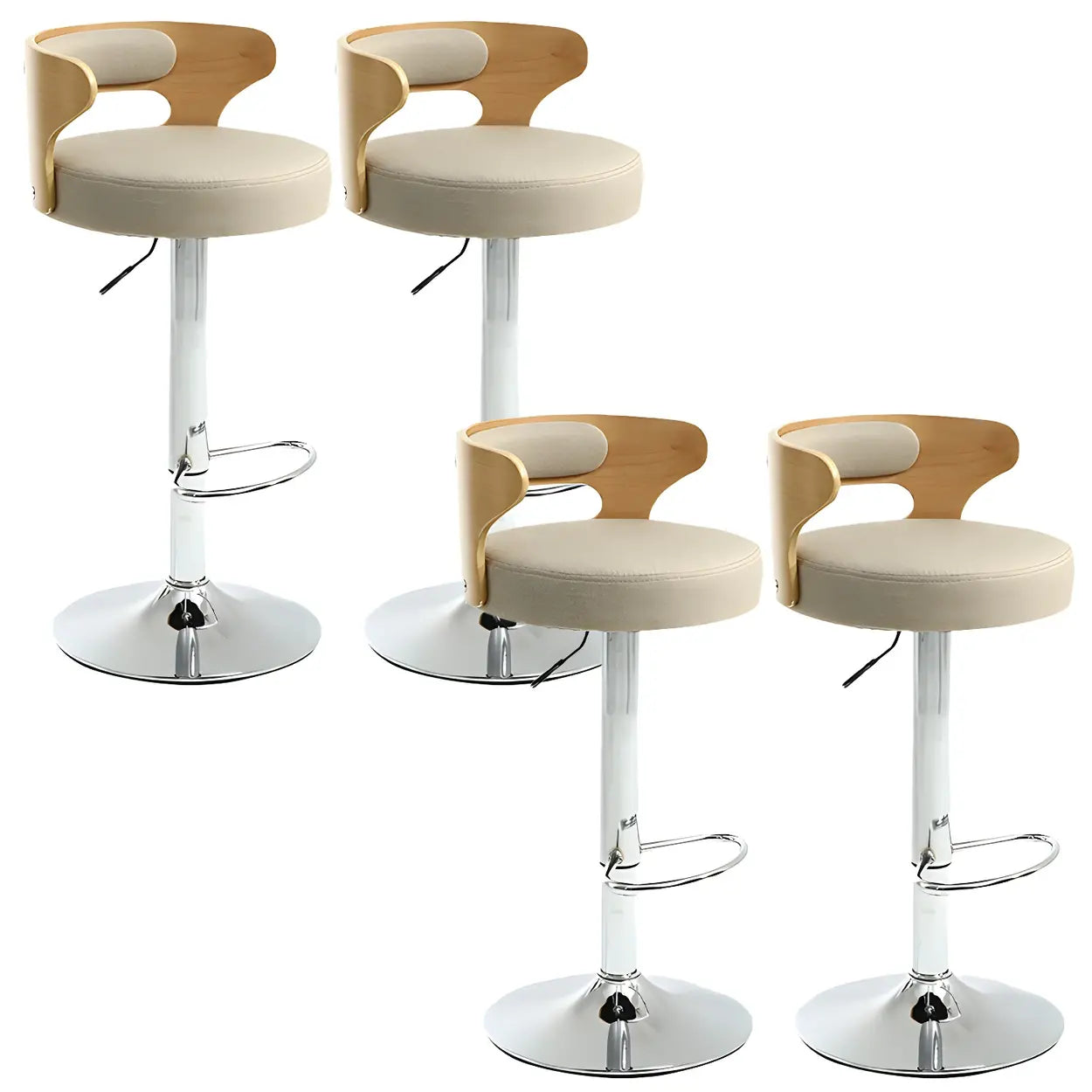 Round Adjustable Cotton Cushion Swivel Bar Stool