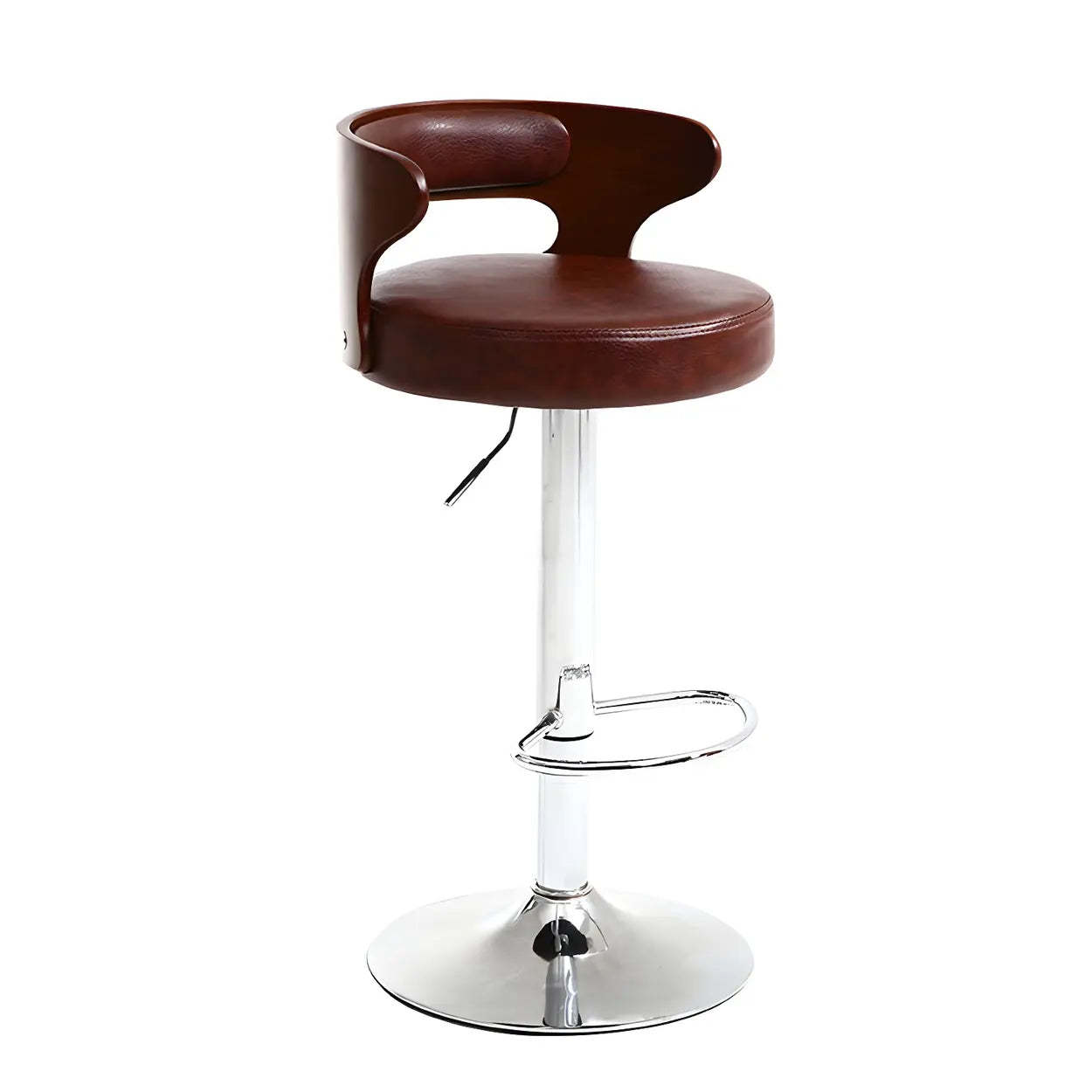 Round Adjustable Cotton Cushion Swivel Bar Stool