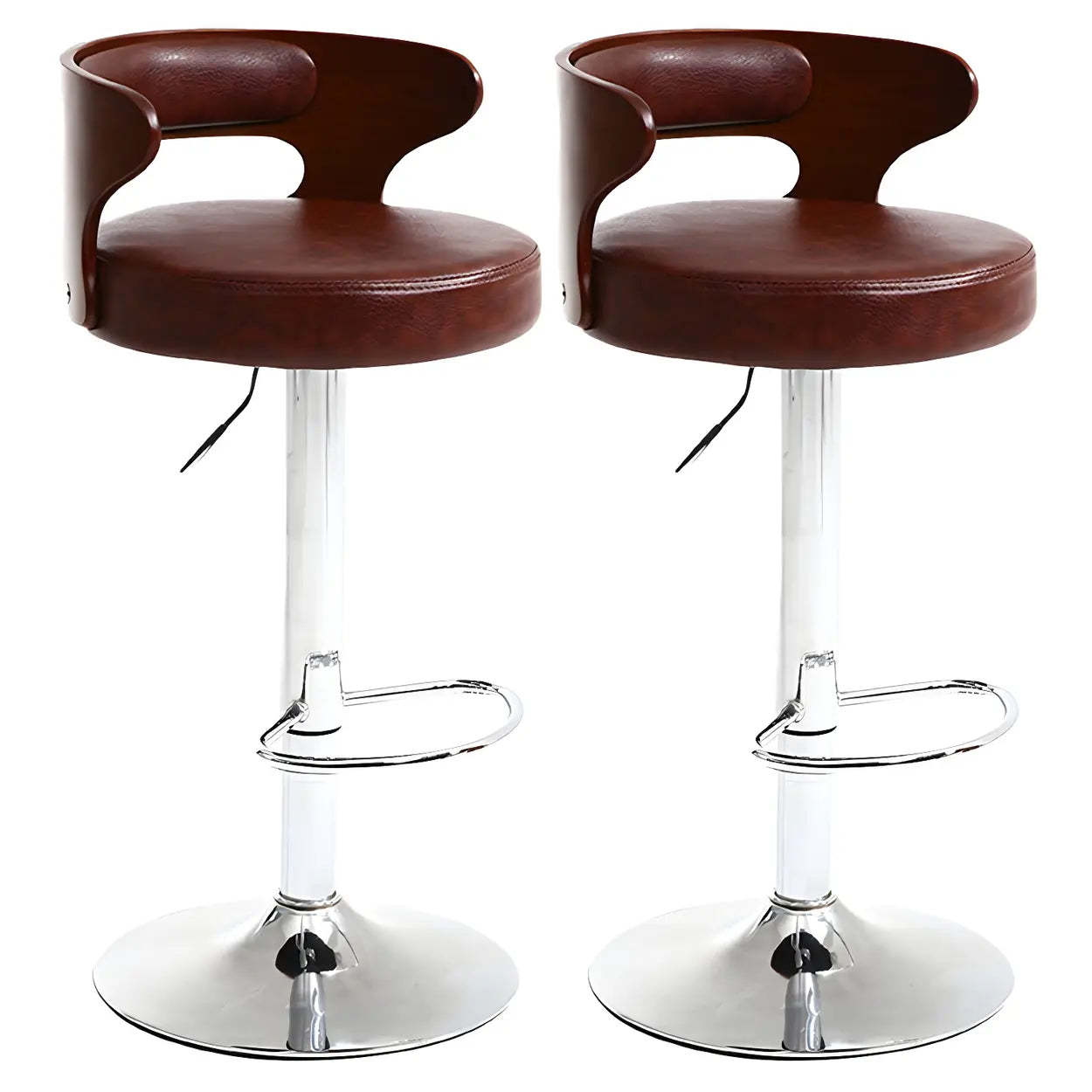 Round Adjustable Cotton Cushion Swivel Bar Stool