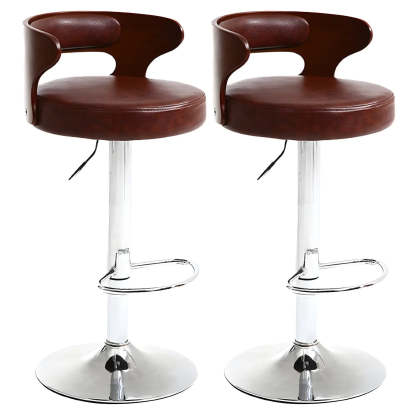 Round Adjustable Cotton Cushion Swivel Bar Stool
