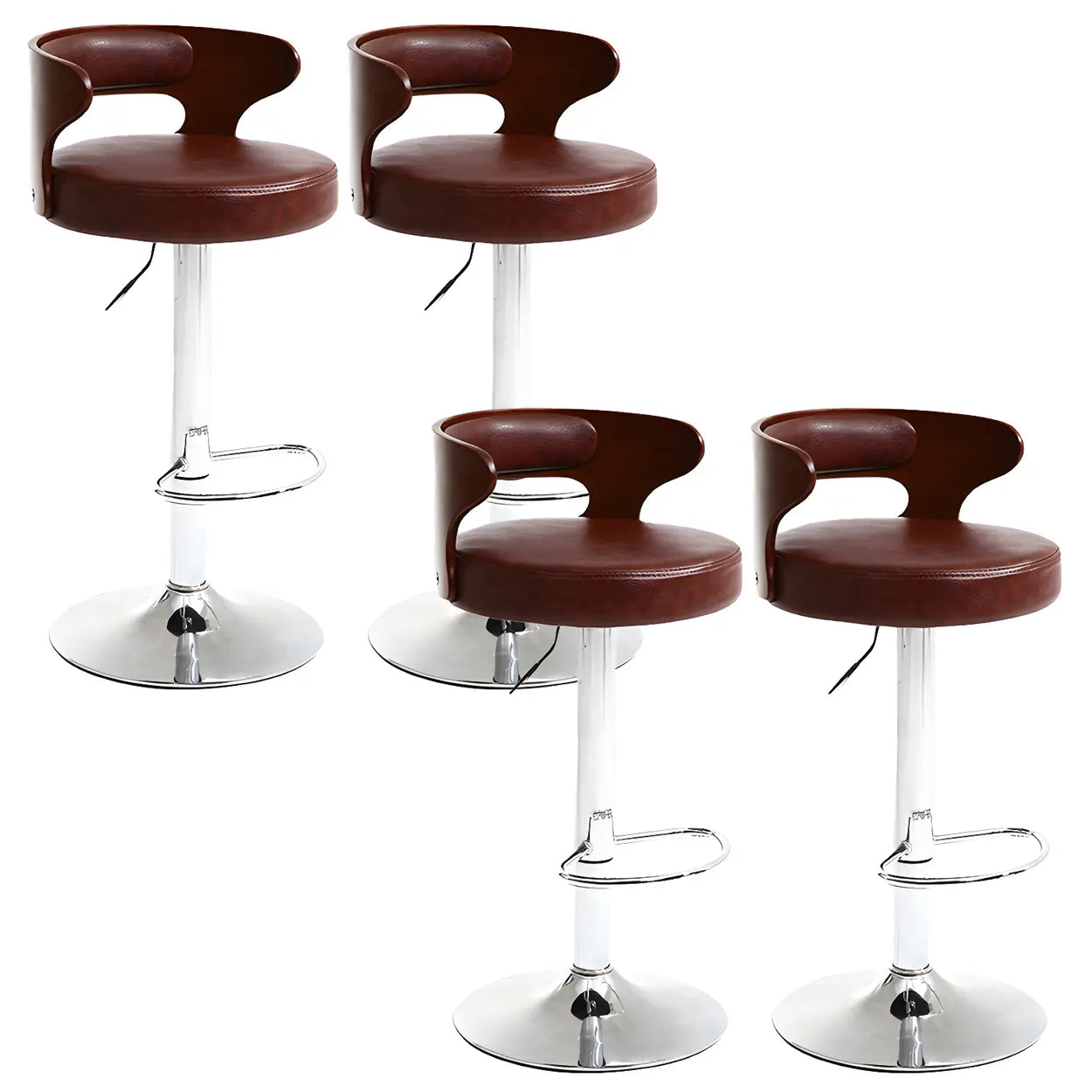 Round Adjustable Cotton Cushion Swivel Bar Stool