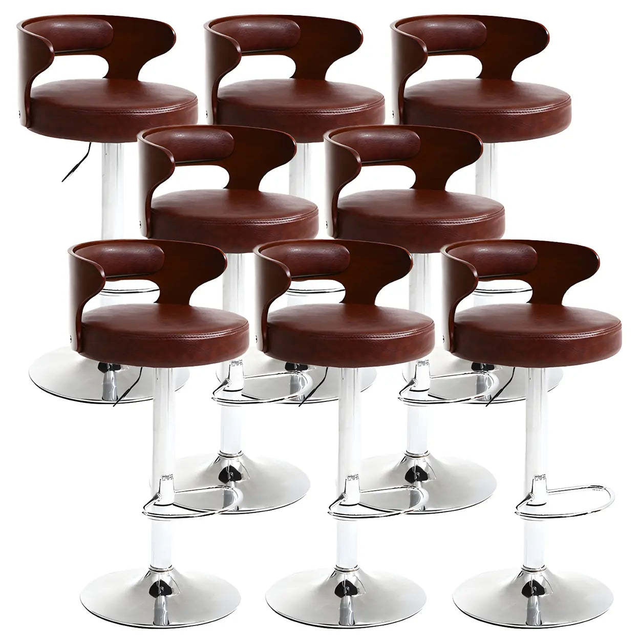 Round Adjustable Cotton Cushion Swivel Bar Stool
