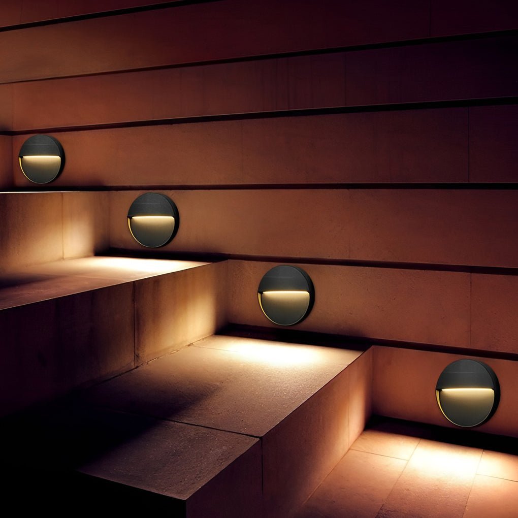 Round Creative Waterproof Stair Lights Outdoor Wall Lights Step Lights Stairway Sconces-Lighom