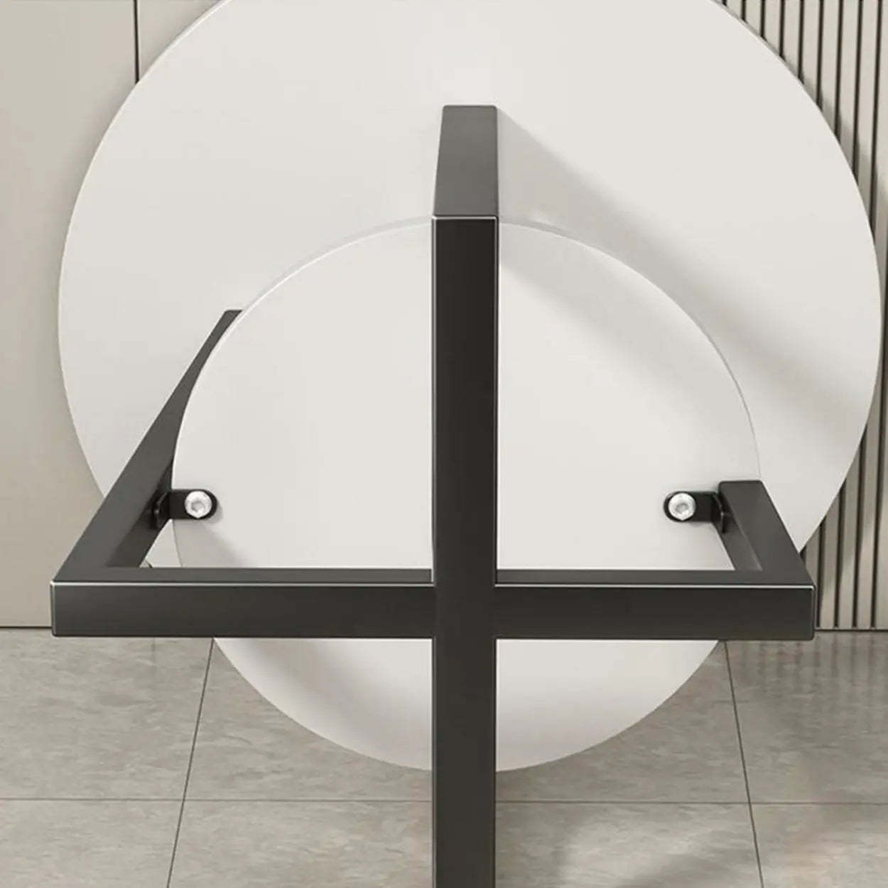 Cross Legs End Table with Storage Shelf — Black / White