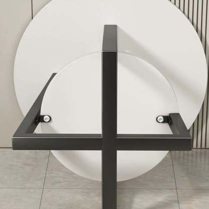 Cross Legs End Table with Storage Shelf — Black / White