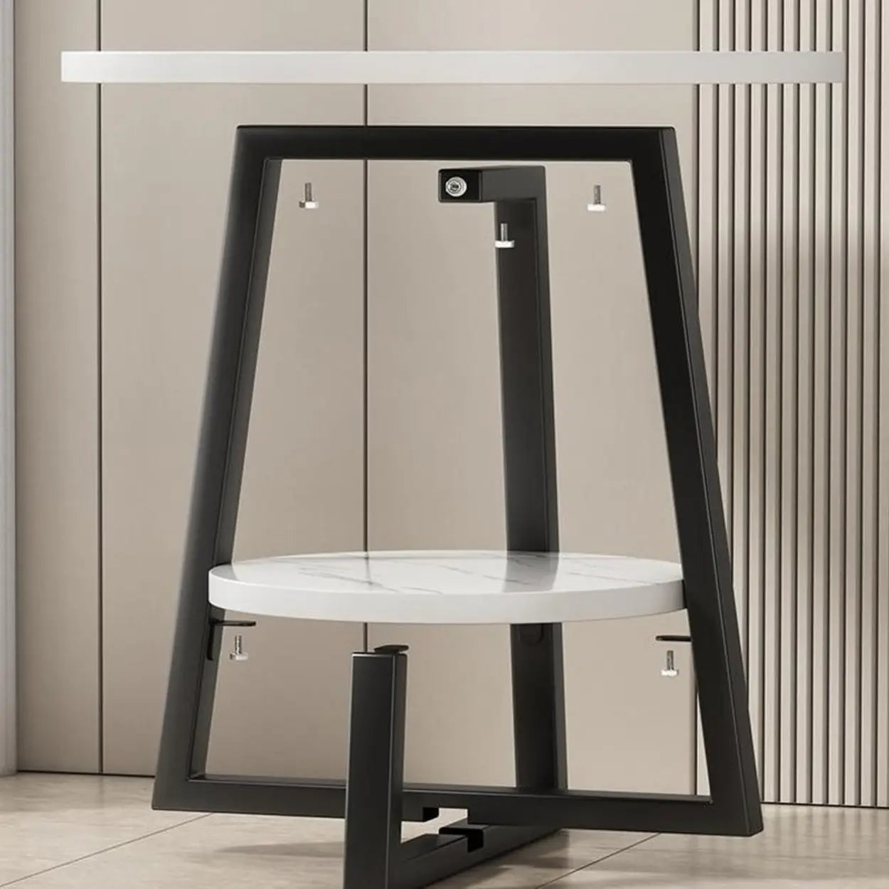Cross Legs End Table with Storage Shelf