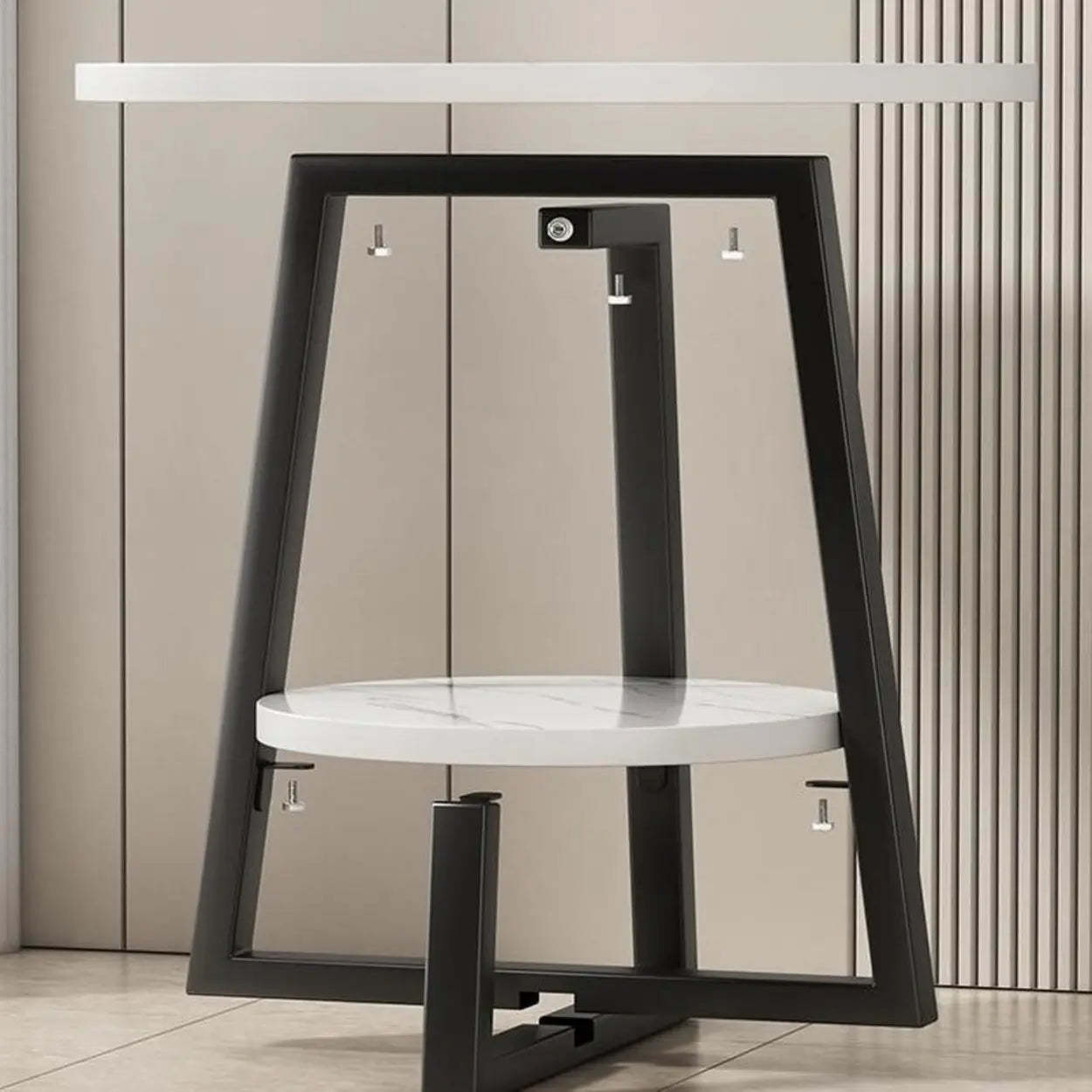 Cross Legs End Table with Storage Shelf