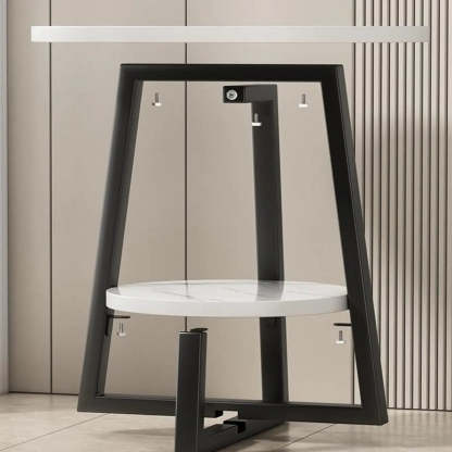 Cross Legs End Table with Storage Shelf