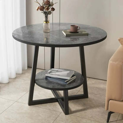 Cross Legs End Table with Storage Shelf