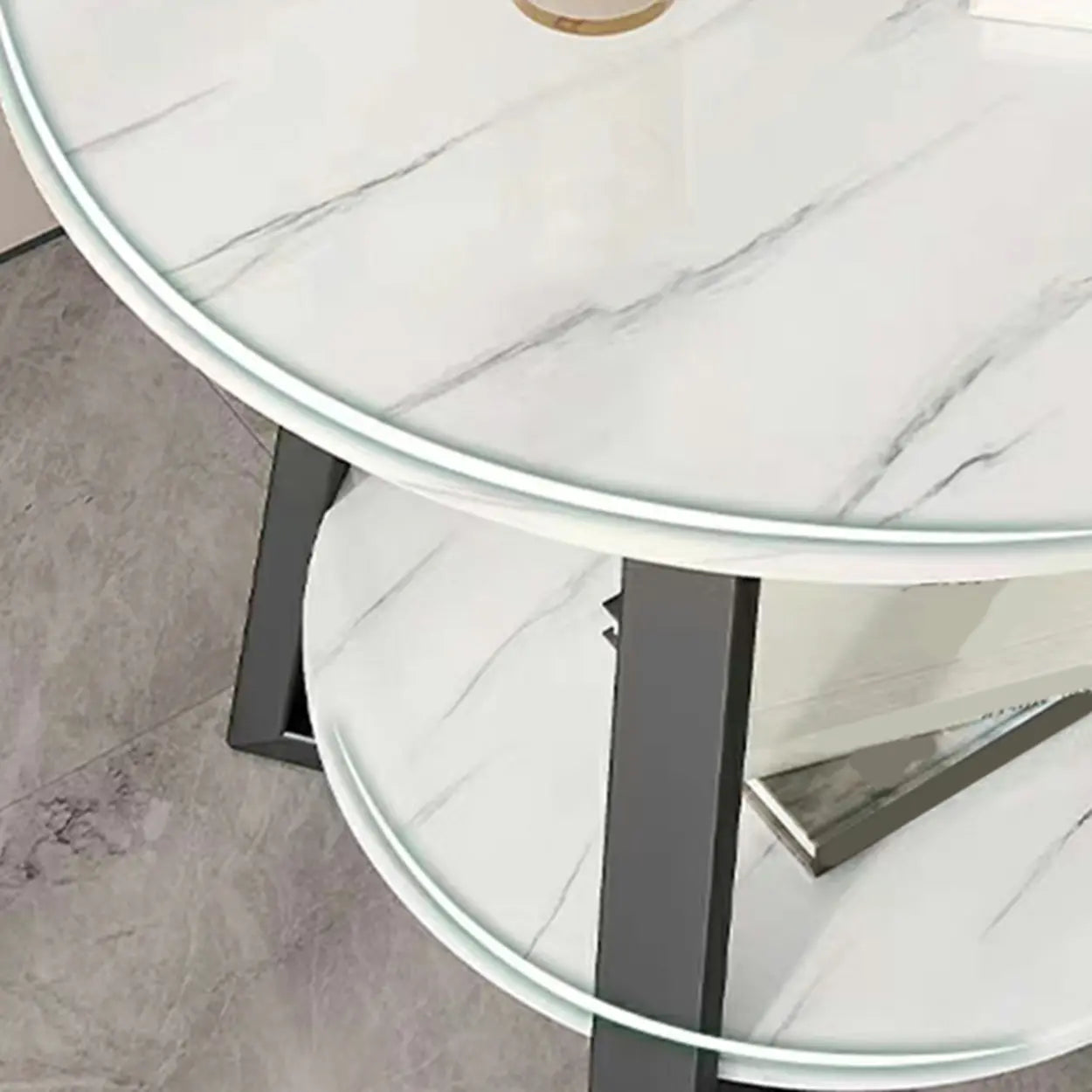 Cross Legs End Table with Storage Shelf