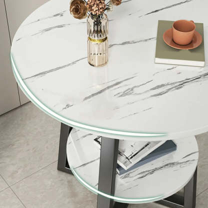 Cross Legs End Table with Storage Shelf