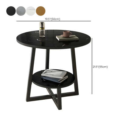 Cross Legs End Table with Storage Shelf