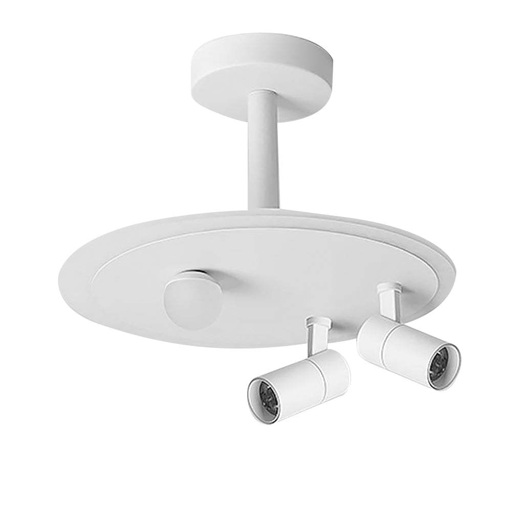 Round Dimmable Semi Flush Mount Lighting with LED Bulb and 2 Spotlights-Lighom