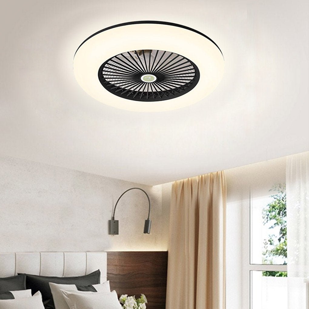 Lighom bladeless round synthetic ceiling fans — Matte Black