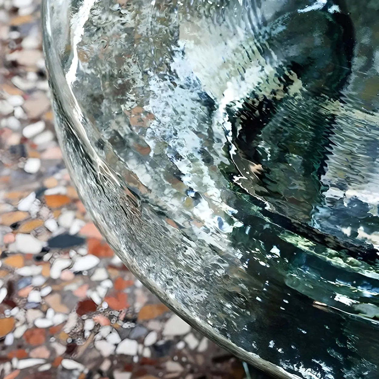 Round Green Glass Decorative Pedestal Side Table
