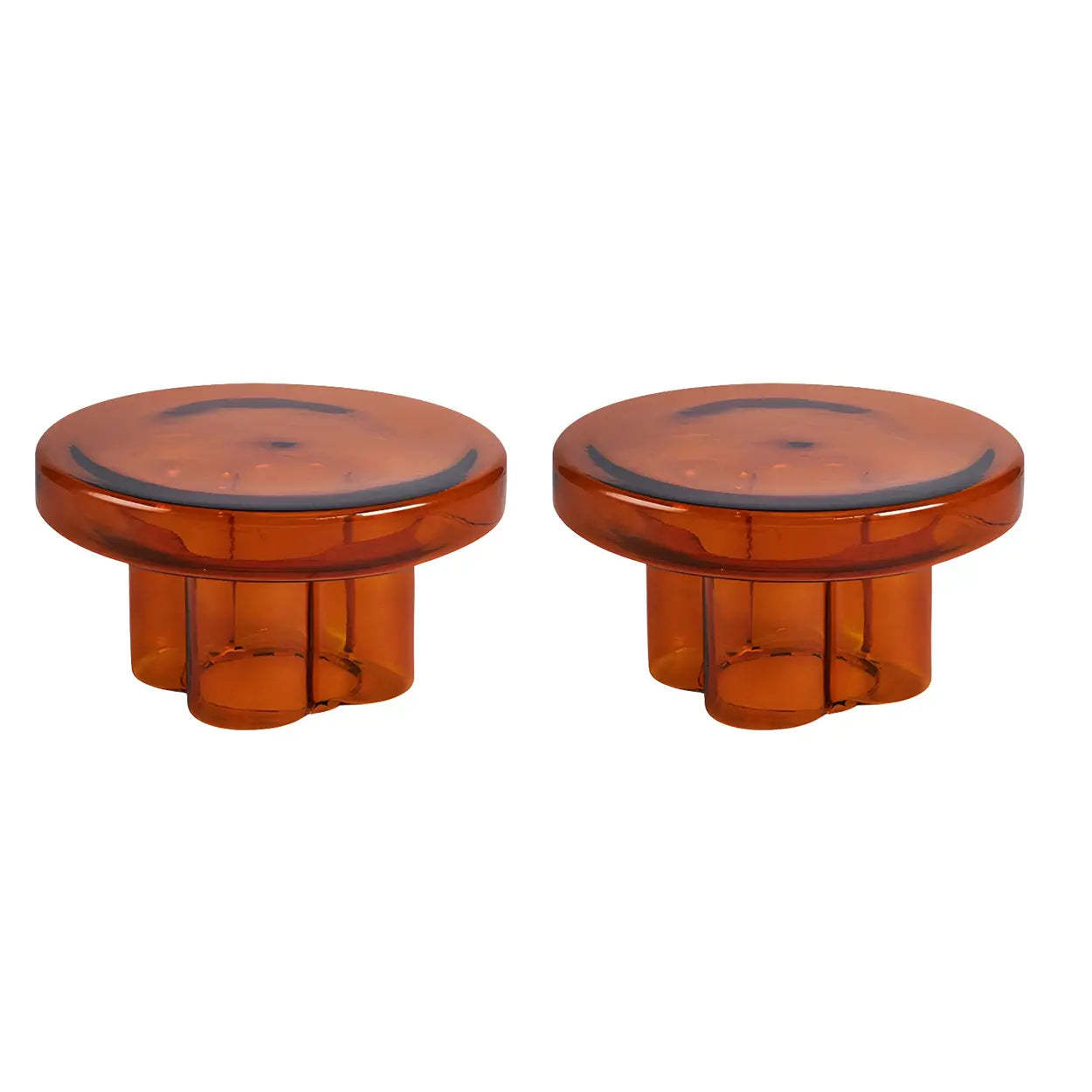 Round Green Glass Decorative Pedestal Side Table